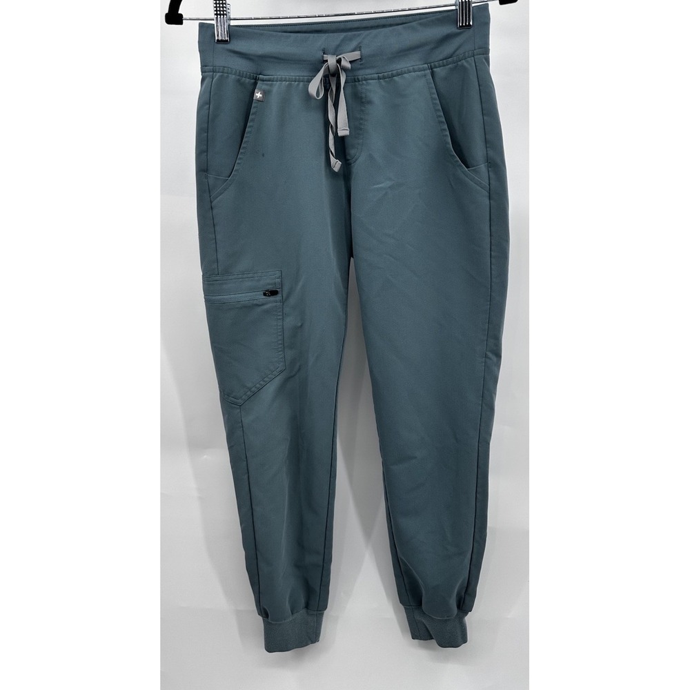 Figs Zamora Women's Jogger Scrub Pants Size XS/P Green Blue Pockets